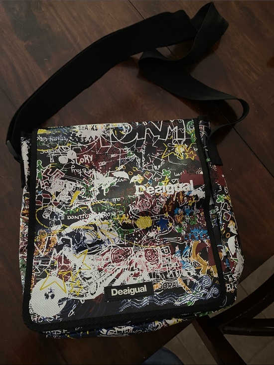 Desigual Other - Desigual Multicolor Graffiti Messenger Bag with Black Strap